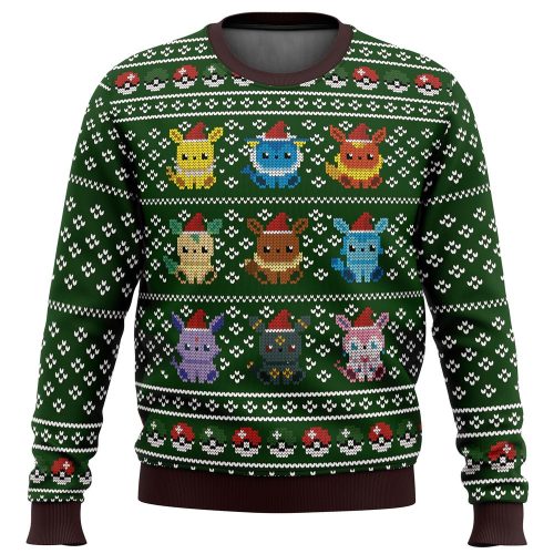 Get Festive with Pokemon Eevee Eeveelutions Ugly Christmas Sweater – Limited Edition!