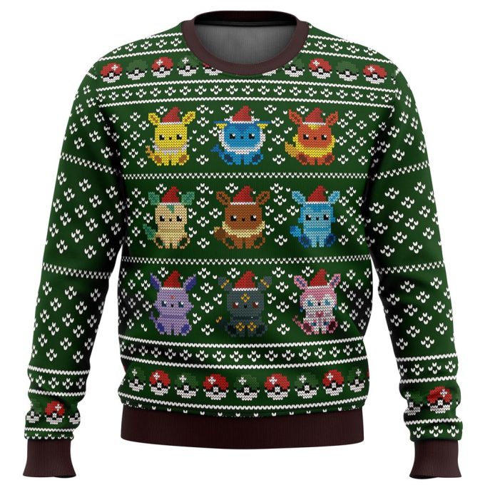 Get Festive with Pokemon Eevee Eeveelutions Ugly Christmas Sweater – Limited Edition!