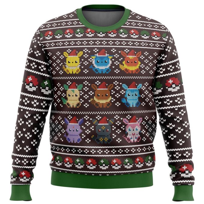 Get Festive with Pokemon Eeveelution Ugly Christmas Sweater!