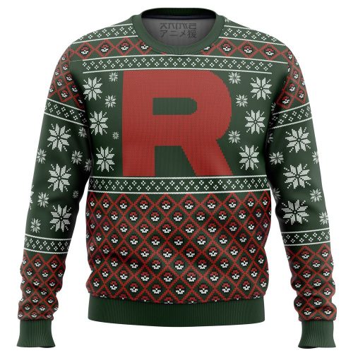Get Festive with Pokémon Team Rocket Ugly Christmas Sweater – Limited Edition Print
