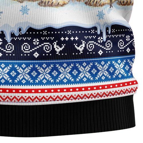 Cozy Polar Bears Christmas Crewneck Sweater – Ugly Christmas Graphic Sweater for Unisex