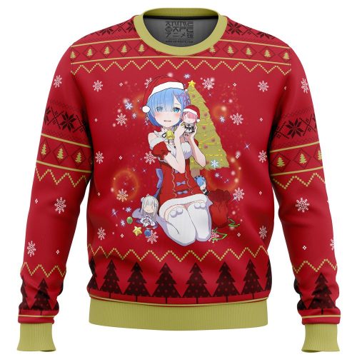Get Festive with Re Zero Rem Christmas Ugly Sweater – Limited Edition Holiday Apparel