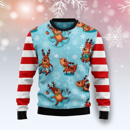 Cute Reindeer Ugly Christmas Sweater – Xmas Ugly Sweater for Festive Fun!