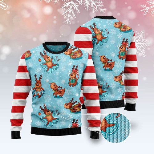 Cute Reindeer Ugly Christmas Sweater – Xmas Ugly Sweater for Festive Fun!