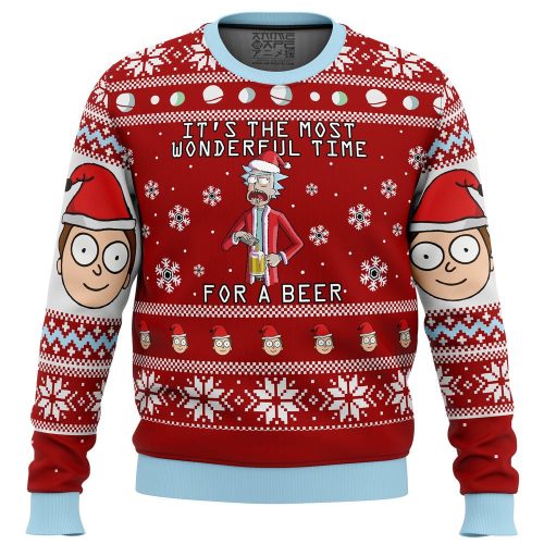 Get Festive with Rick and Morty Ugly Christmas Sweater – Time for a Beer!