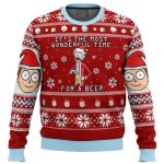 Get Festive with Rick and Morty Ugly Christmas Sweater – Time for a Beer!