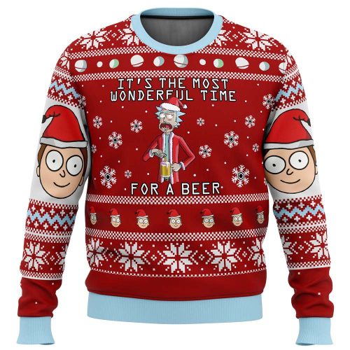 Get Festive with Rick and Morty Ugly Christmas Sweater – Perfect for Beer Lovers!