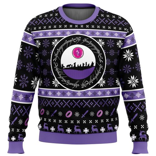 Ring Language Lord of the Ring Ugly Christmas Sweater – Festive Middle-earth Apparel