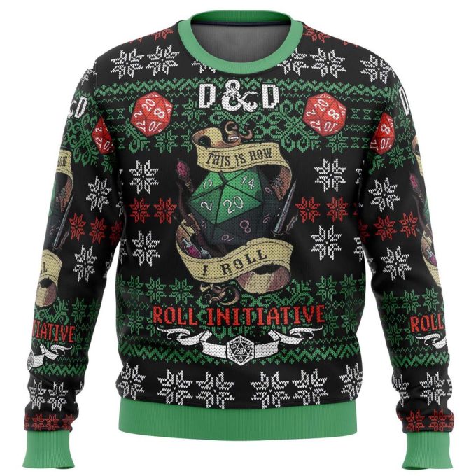 Get Festive with Roll Initiative Dungeons & Dragons Ugly Christmas Sweater