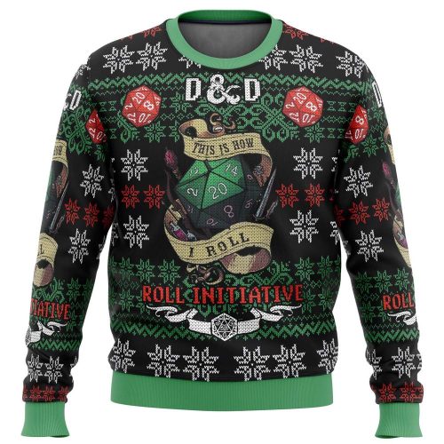 Get Festive with Roll Initiative Dungeons & Dragons Ugly Christmas Sweater