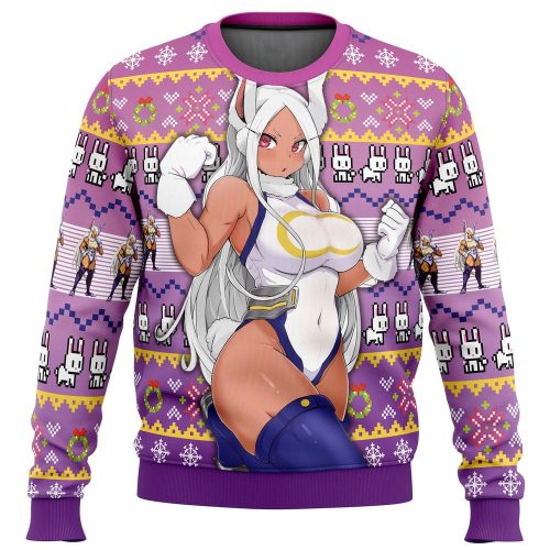 Get Festive with Rumi Usagiyama Mirko Ugly Christmas Sweater from My Hero Academia!