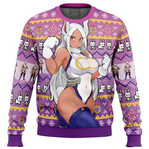 Get Festive with Rumi Usagiyama Mirko Ugly Christmas Sweater - My Hero Academia
