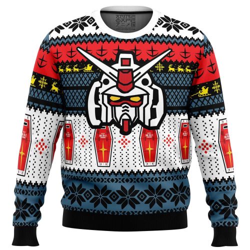 Get Festive with RX 78 Gundam Ugly Christmas Sweater - Perfect for Anime Lovers!