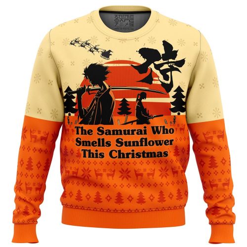 Samurai Champloo Christmas Ugly Sweater: The Samurai Who Smells Sunflower – Festive & Unique