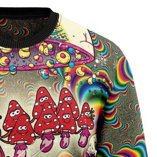Get Festive with Santa and Mushroom Ugly Christmas Sweater – Xmas Ugly Sweater!