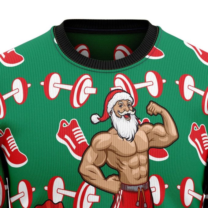 Get Festive with Santa Gym Xmas Ugly Sweater – Perfect Christmas Outfit Gift!