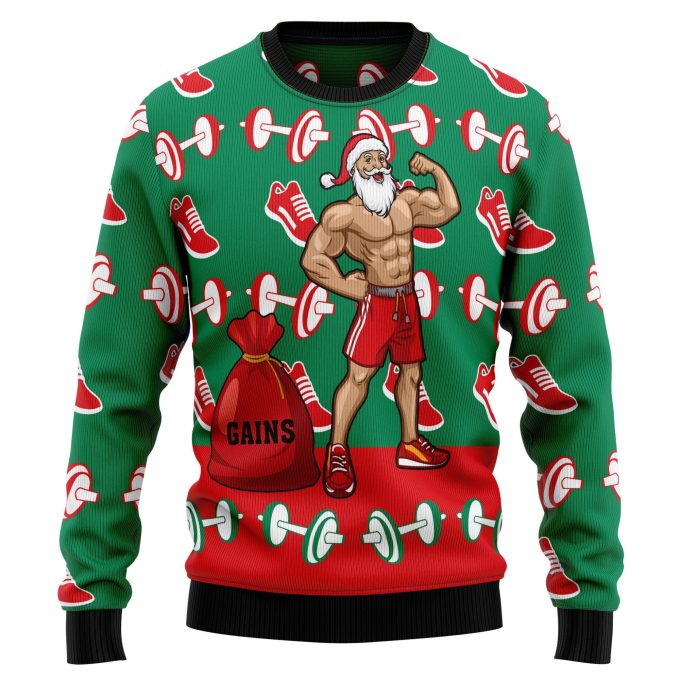 Get Festive with Santa Gym Xmas Ugly Sweater – Perfect Christmas Outfit & Gift