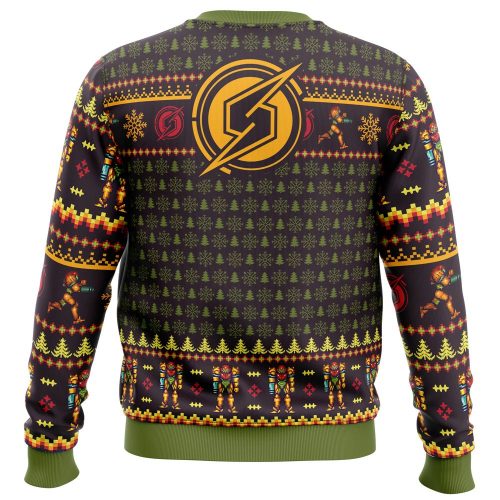 Get Festive with Santa Samus Aran Ugly Christmas Sweater – Metroid Inspired Holiday Attire