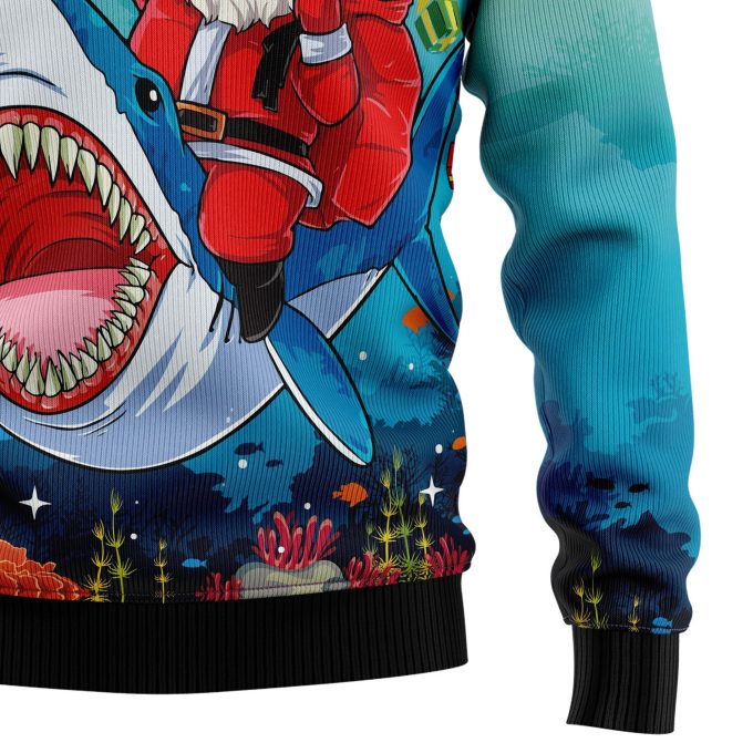 Get Festive with the Santa Shark Ugly Christmas Sweater – Trendy Christmas Crewneck Sweater