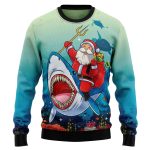Get Festive with the Santa Shark Ugly Christmas Sweater – Trendy Christmas Crewneck Sweater