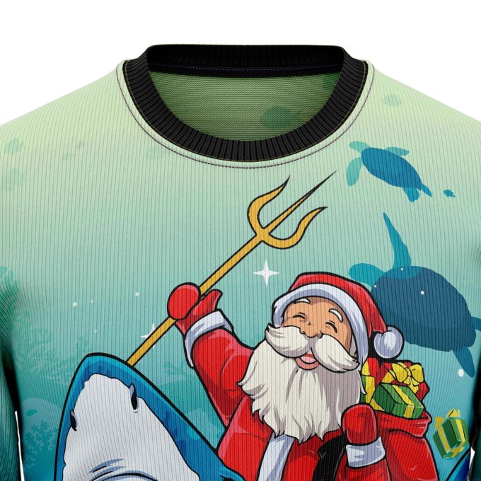 Get Festive with the Santa Shark Ugly Christmas Sweater – Trendy Christmas Crewneck Sweater