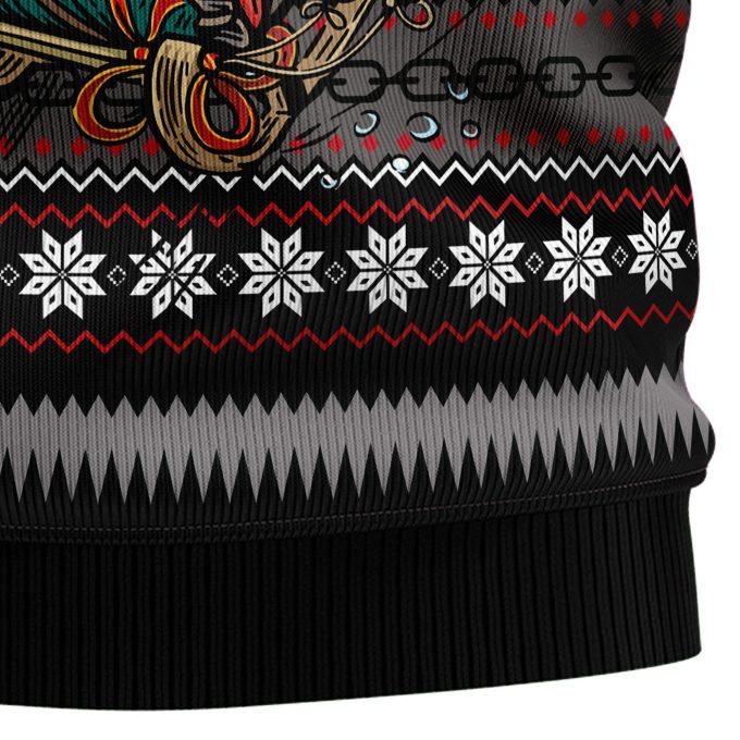 Santa Sleigher Ugly Christmas Sweater – Festive Graphic Sweater for the Holidays