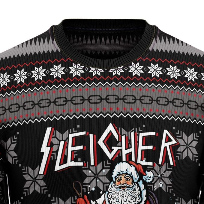 Get Festive with Santa Sleigher Ugly Christmas Sweater – Fun Graphic Holiday Sweater!