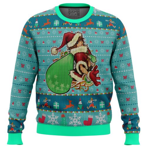Sora Kingdom Hearts Ugly Christmas Sweater: Festive Santa Print