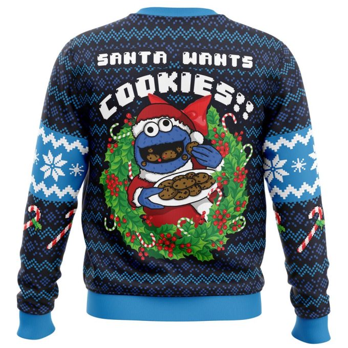 Get Festive with Santa s Cookies Cookie Monster Ugly Christmas Sweater