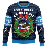 Get Festive with Santa s Cookies Cookie Monster Ugly Christmas Sweater