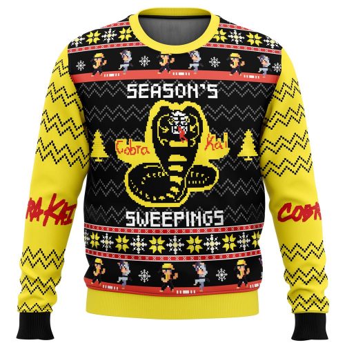 Get Festive with Season’s Sweepings Cobra Kai Ugly Christmas Sweater