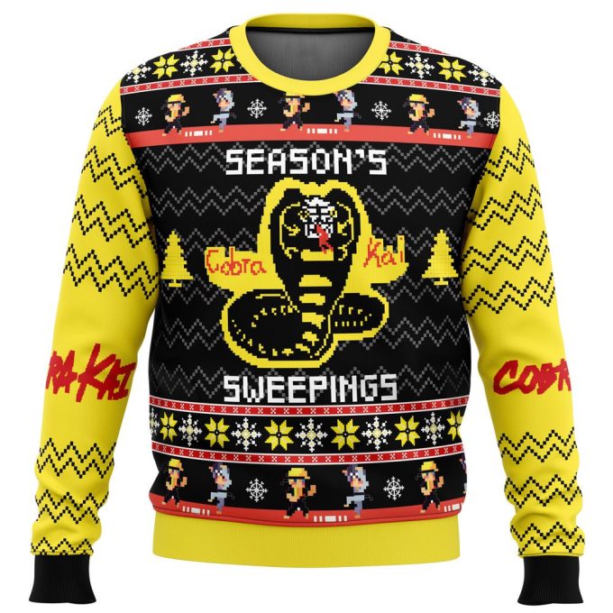 Get Festive with Season’s Sweepings Cobra Kai Ugly Christmas Sweater