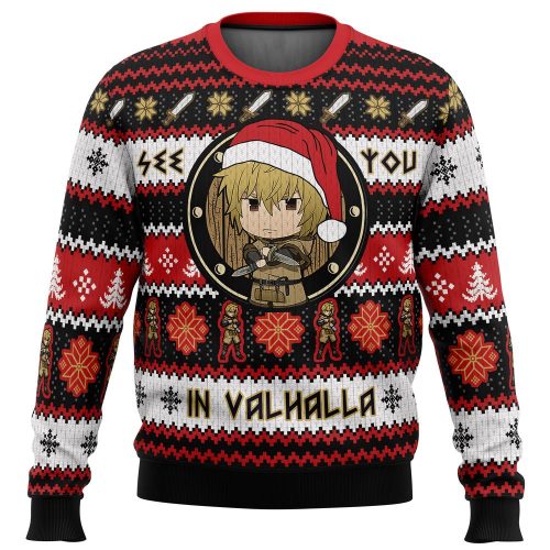 Shop the Festive See You in Valhalla Vinland Saga Christmas Sweater