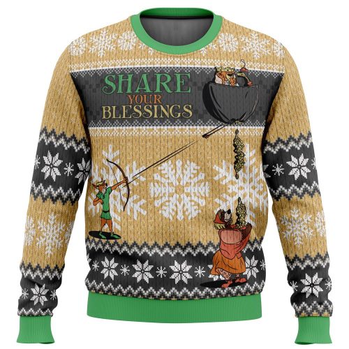 Spread Holiday Cheer with Robin Hood Disney Ugly Christmas Sweater - Share Your Blessings!