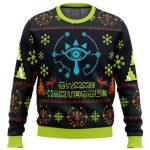 Sheikah Legend of Zelda Ugly Christmas Sweater: Festive Gaming Apparel for Zelda Fans!