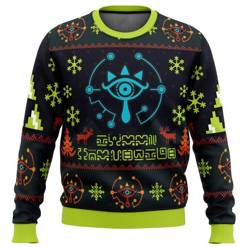 Sheikah Legend of Zelda Ugly Christmas Sweater: Festive Gaming Apparel for Fans
