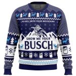Get Festive with Show Me Your Busch Ugly Christmas Sweater – Perfect Holiday Apparel!