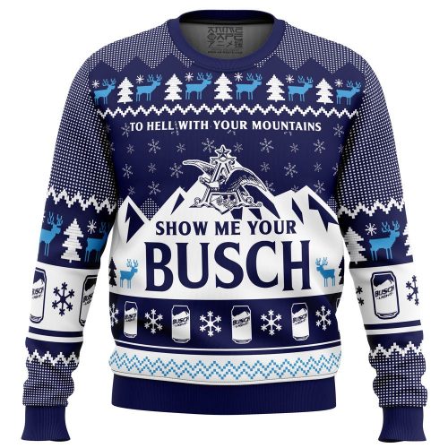 Get Festive with Show Me Your Busch Ugly Christmas Sweater – Perfect Holiday Apparel!