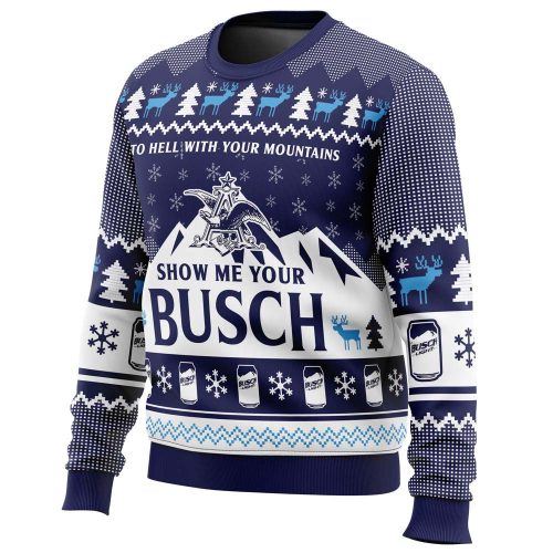 Get Festive with Show Me Your Busch Ugly Christmas Sweater – Perfect Holiday Attire!
