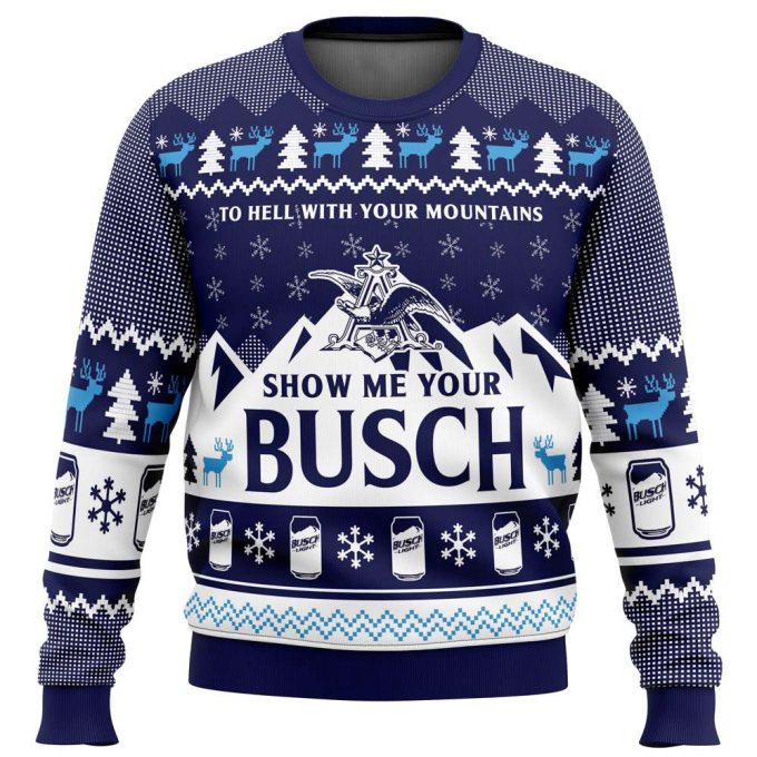 Get Festive with Show Me Your Busch Ugly Christmas Sweater – Perfect Holiday Attire!
