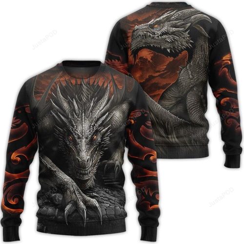 Silver Dragon Ugly Christmas Sweater