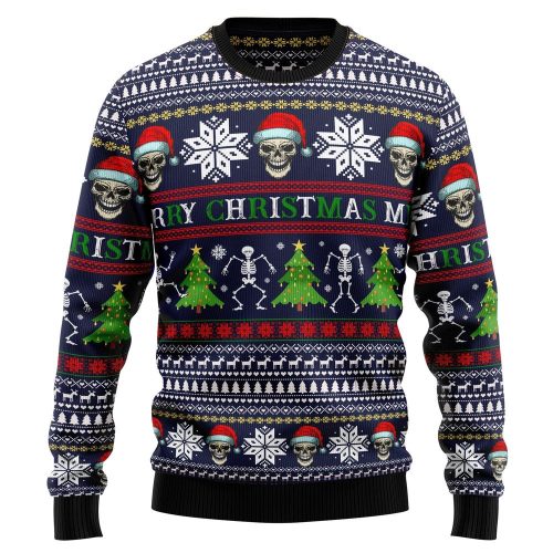 Skull Christmas Ugly Sweater – Xmas Ugly Sweater: Festive and Quirky Holiday Attire