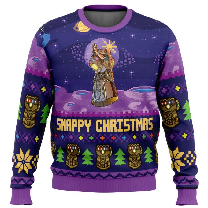Get Festive with Snappy Christmas Infinity Gauntlet Marvel Ugly Sweater