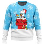 Get Festive with Snowy Christmas Snoopy Ugly Sweater – Perfect Holiday Attire!