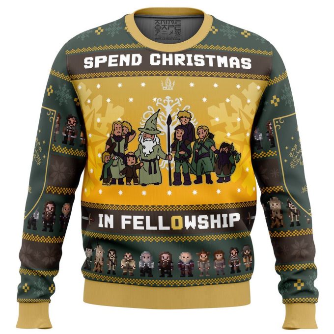 Fellowship Christmas Sweater: Celebrate with Lord of the Rings Ugly Sweater