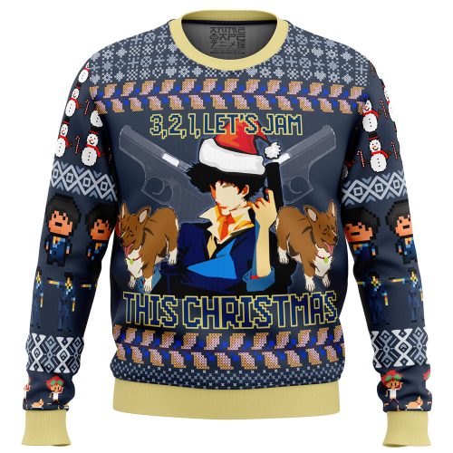 Spike Spiegel Cowboy Bebop Ugly Christmas Sweater - Festive Anime-Inspired Attire