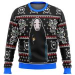 Spirited Away No Face Ugly Christmas Sweater: Unique Festive Design for Anime Fans