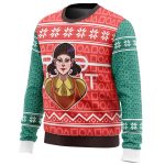 Playful Squid Game Red Light Green Light Ugly Christmas Sweater: Doll Design
