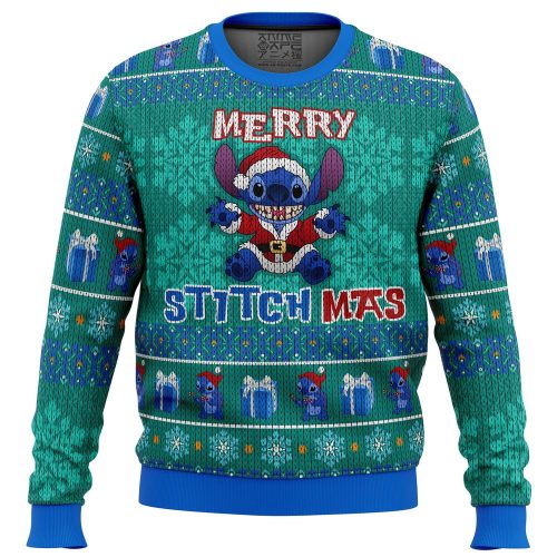 Spread Holiday Cheer with the Stitch Merry Stitchmas Ugly Christmas Sweater