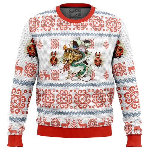 Get Festive with Studio Ghibli Light Ugly Christmas Sweater – Trendy & Unique Holiday Apparel